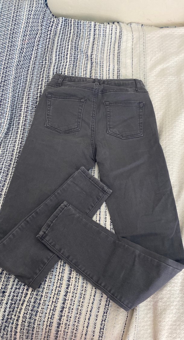 Gri Normal Boy Kadın Denim Pantolon - Görsel 2