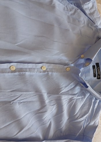 2xl Beden mavi Renk Mavi Keten Erkek Gömlek, Uzun Kollu, Regular Fit