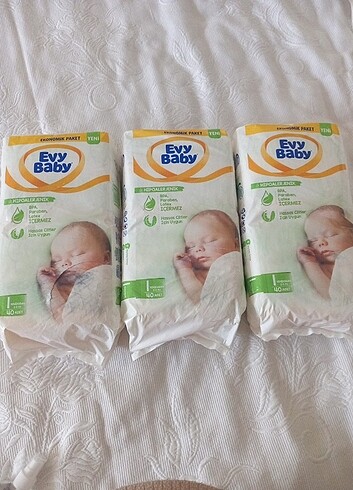 Yenidogan evy baby bebek bezi 1 paket 40 adet toplam 120 adet 3 