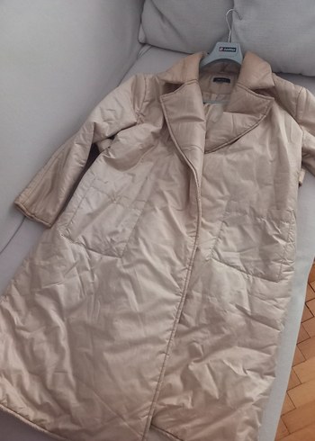 xxl Beden Bej Uzun Kadın Ceket Oversize Rahat Kesim