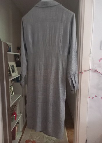 Gri Uzun Kollu Günlük  Elbise - Görsel 3