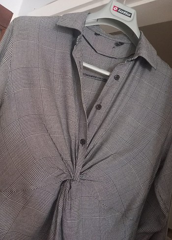 Gri Uzun Kollu Günlük  Elbise - Görsel 2