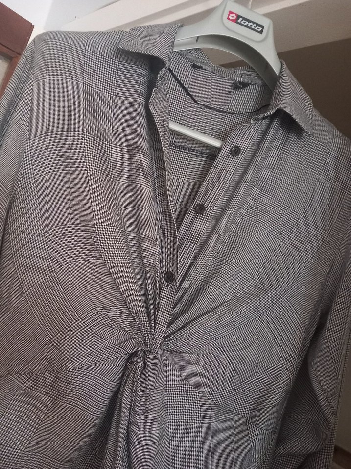 Gri Uzun Kollu Günlük  Elbise - Görsel 2