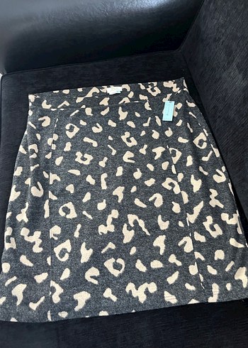 Gri Desenli Midi etek - Görsel 2