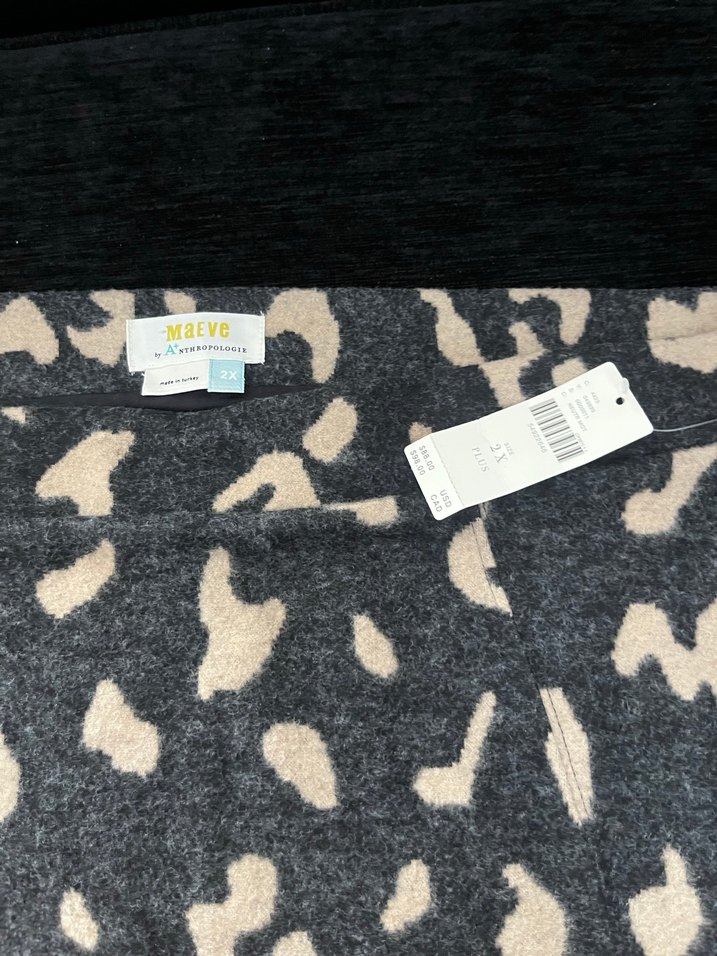 Gri Desenli Midi etek - Görsel 4