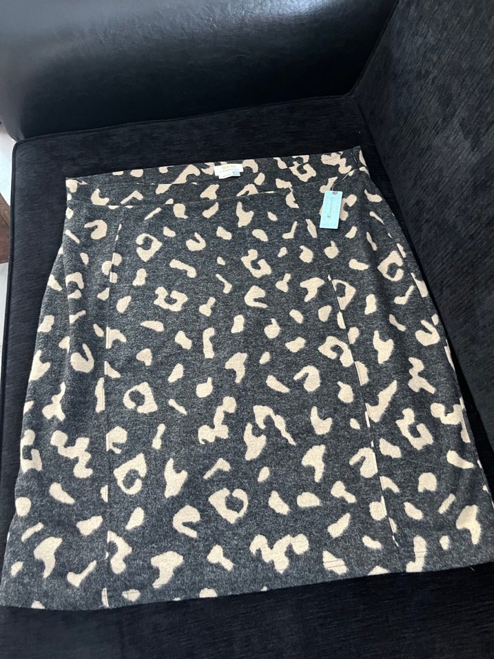 Gri Desenli Midi etek - Görsel 2