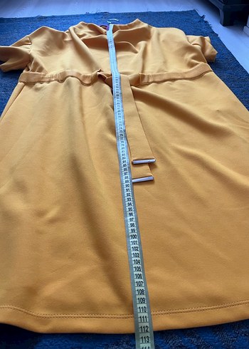 Persvective Sarı Midi Kadın Salaş Elbise - Görsel 5