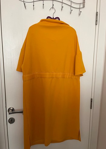 Persvective Sarı Midi Kadın Salaş Elbise - Görsel 4