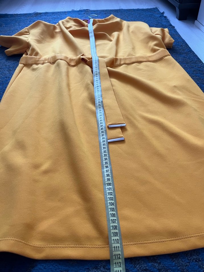 Persvective Sarı Midi Kadın Salaş Elbise - Görsel 5