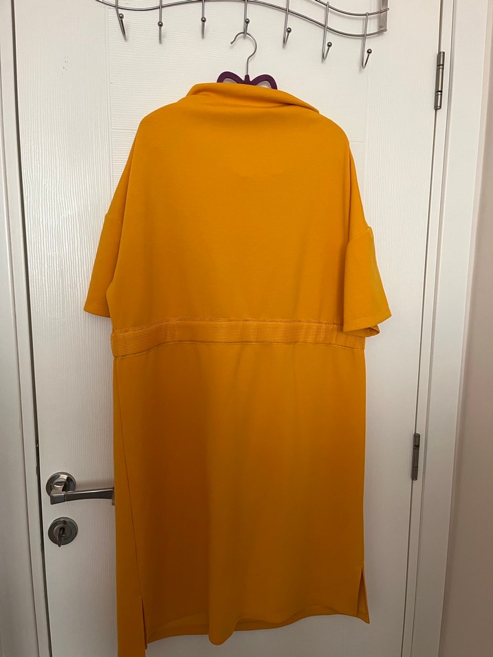 Persvective Sarı Midi Kadın Salaş Elbise - Görsel 4