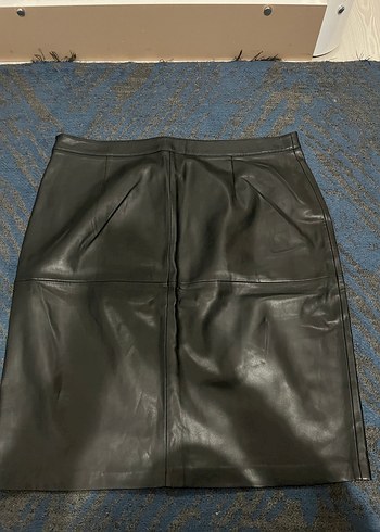 Siyah Deri Midi Kalem Etek - Görsel 5