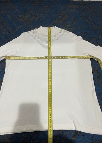 Beyaz Boğazlı Uzun Kollu Kadın Kazak - Görsel 3