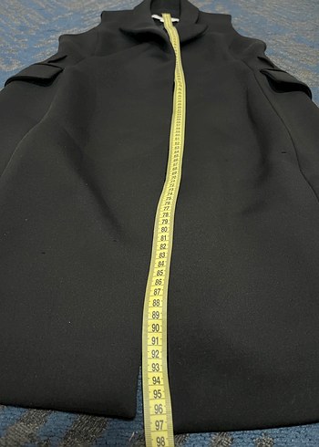 Siyah Uzun Kadın Yelek - Görsel 6