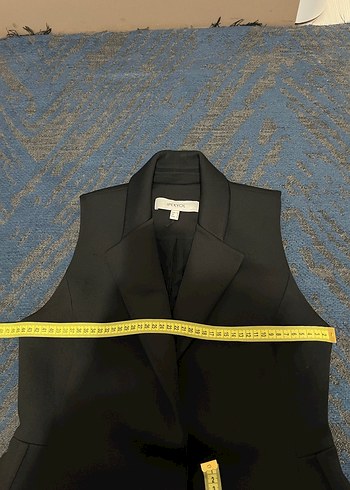 Siyah Uzun Kadın Yelek - Görsel 7