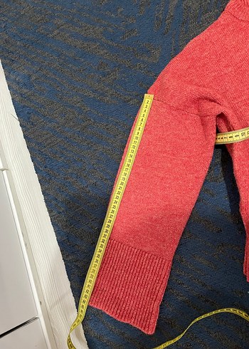 Nar çiçeği rengi Triko Kadın Kazak, Yuvarlak Yaka, Rahat Kesim - Görsel 3