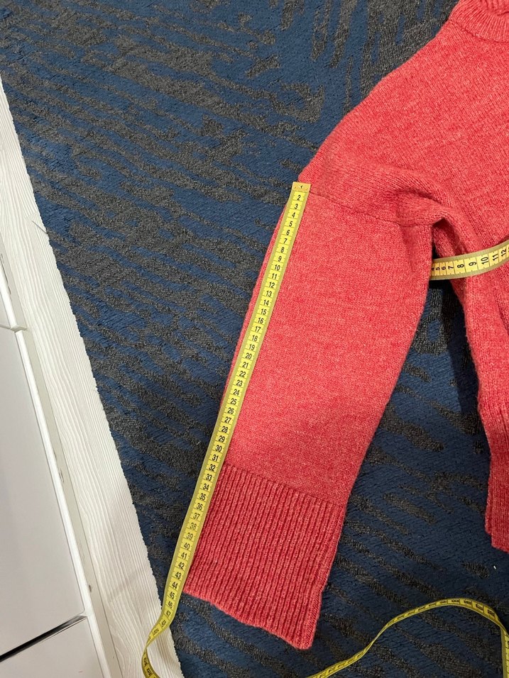 Nar çiçeği rengi Triko Kadın Kazak, Yuvarlak Yaka, Rahat Kesim - Görsel 3