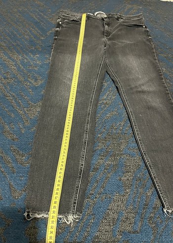 Gri Batik Desenli Midi Kadın Kot Pantolon - Görsel 4