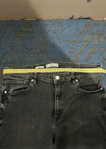 Gri Batik Desenli Midi Kadın Kot Pantolon - Görsel 5