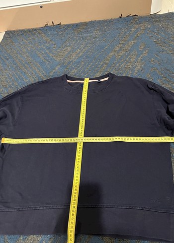 Lacivert Çiçek Desenli Oversize Sweatshirt - Görsel 3