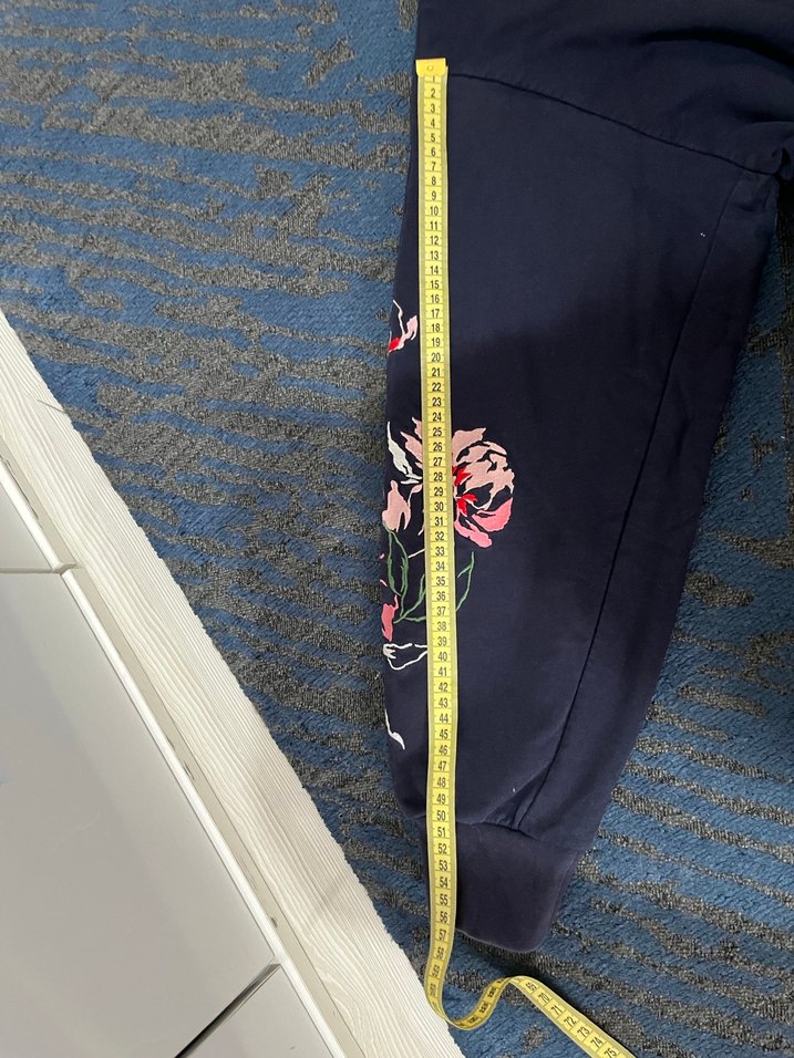 Lacivert Çiçek Desenli Oversize Sweatshirt - Görsel 4