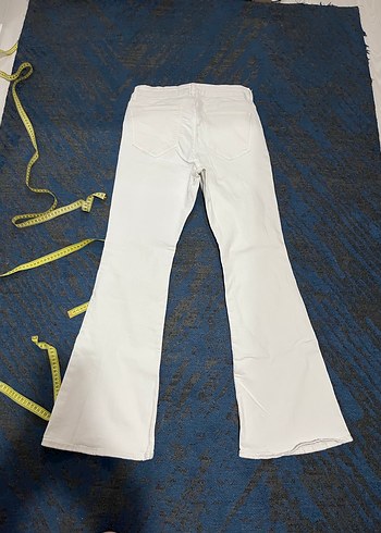 Beyaz Kadın Denim Midi Pantolon - Görsel 5