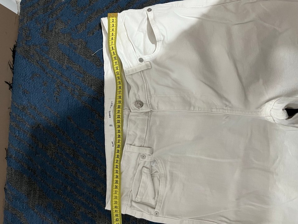 Beyaz Kadın Denim Midi Pantolon - Görsel 3