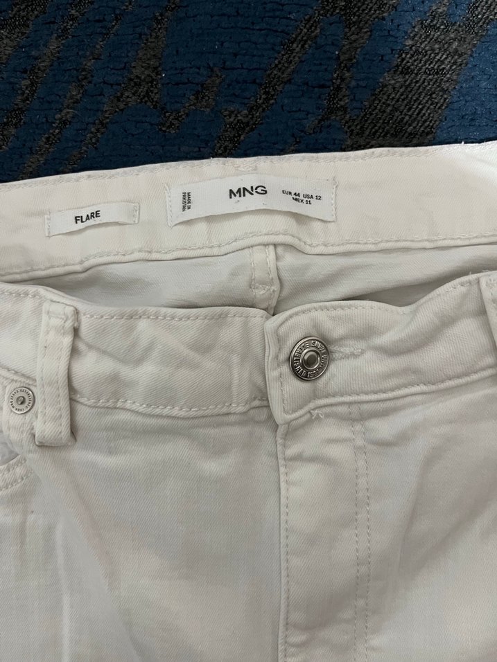 Beyaz Kadın Denim Midi Pantolon - Görsel 2