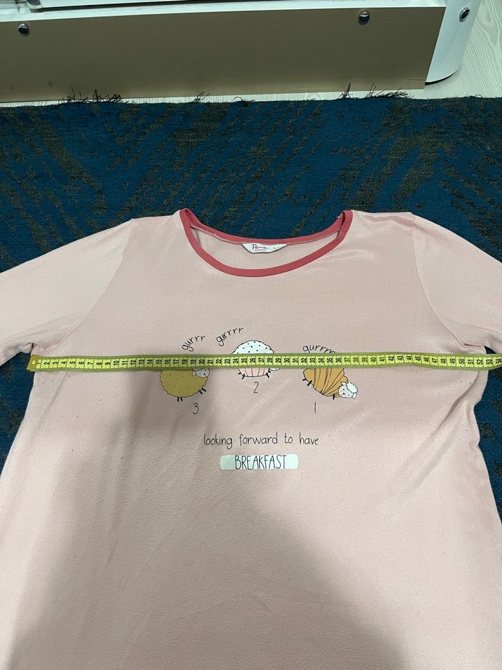 Pembe Uzun Kollu Midi Kadın pijama - Görsel 2