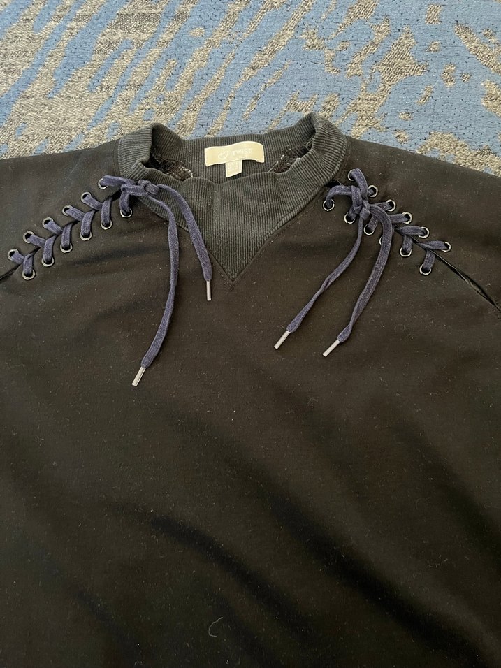 Twist Siyah Kadın Uzun Kollu Sweatshirt - Görsel 2