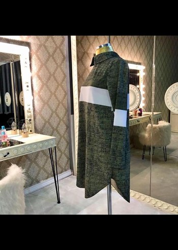 Uzun Kollu haki Kadın Triko Tunik - Görsel 6