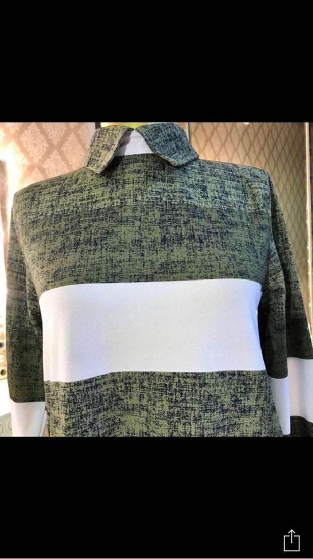 Uzun Kollu haki Kadın Triko Tunik - Görsel 3