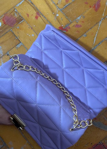 Lila Zincir Detaylı Kadın Çanta - Görsel 3