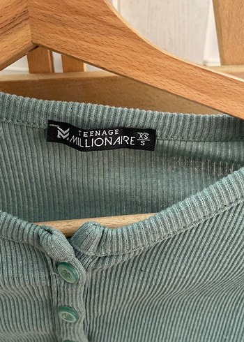 Düğmeli yeşil Kadın İnce Triko - Görsel 2