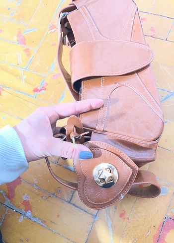 Bej Deri Tokalı Kadın Çantası - Görsel 4