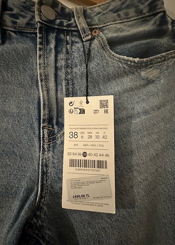 38 Beden Geniş Kesim Midi Kadın Kot Pantolon