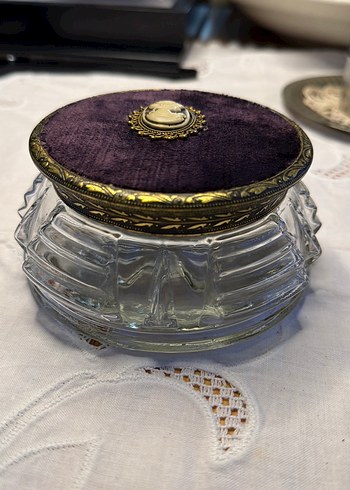 Antika Mor Kadife Kapaklı Bonbonier - Görsel 2