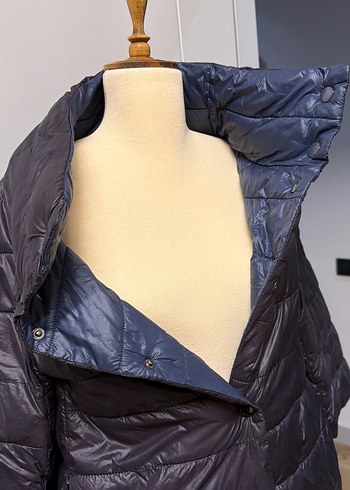 Düğmeli Yüksek Yakalı Kadın Kışlık Mont - Görsel 5