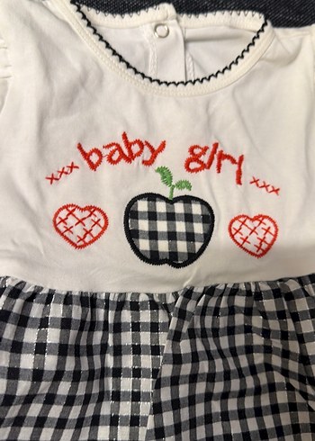 Beyaz Kız Bebek Kısa Kollu Elbise ve alt çamaşırı - Görsel 2