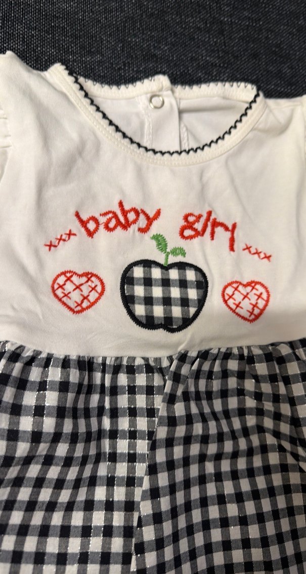 Beyaz Kız Bebek Kısa Kollu Elbise ve alt çamaşırı - Görsel 2