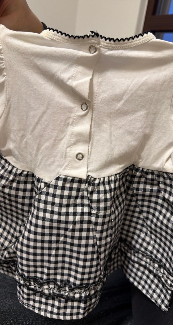 Beyaz Kız Bebek Kısa Kollu Elbise ve alt çamaşırı - Görsel 4