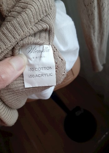 Bej V Yaka Kadın Hırka Örgü - Görsel 5