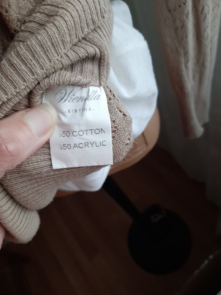 Bej V Yaka Kadın Hırka Örgü - Görsel 5