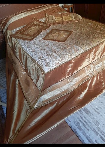 nakışlı pullu boncuk İşlemeli saten Yatak Örtüsü - Görsel 6