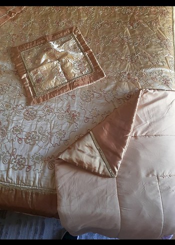 nakışlı pullu boncuk İşlemeli saten Yatak Örtüsü - Görsel 5