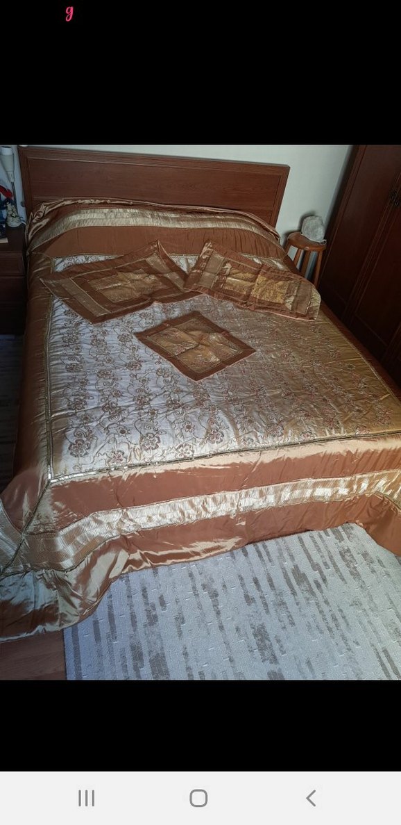 nakışlı pullu boncuk İşlemeli saten Yatak Örtüsü - Görsel 4