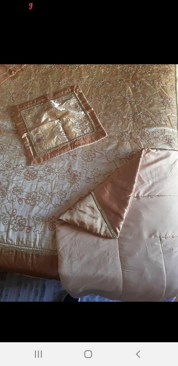 nakışlı pullu boncuk İşlemeli saten Yatak Örtüsü - Görsel 5