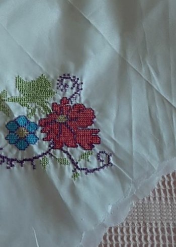 Nakışlı Beyaz ceyizlik bohça - Görsel 5