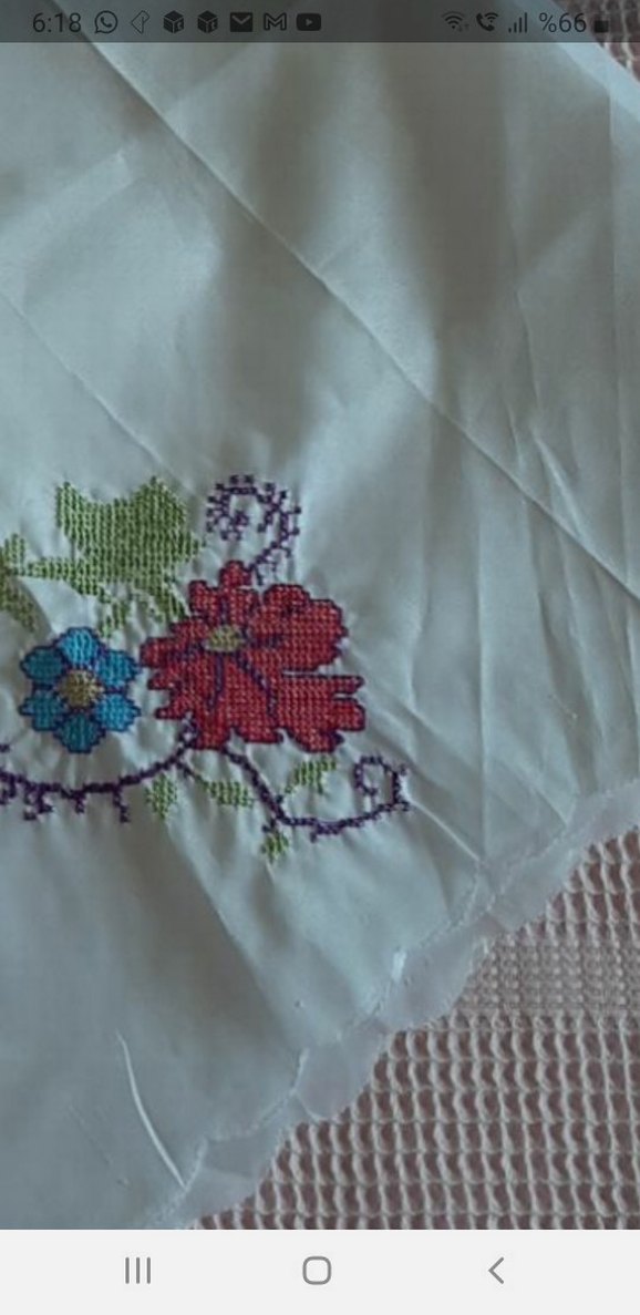 Nakışlı Beyaz ceyizlik bohça - Görsel 5