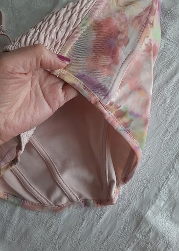 Stradivarius Pembe Dantel Büstiyer - Görsel 4