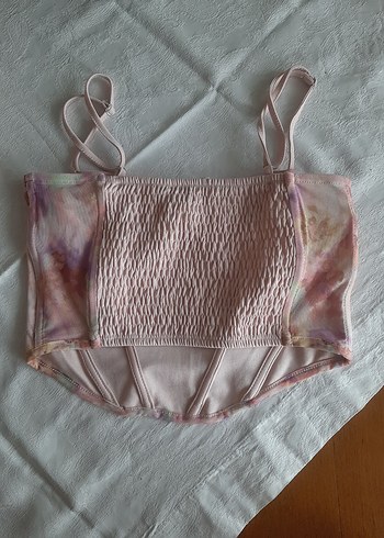 Stradivarius Pembe Dantel Büstiyer - Görsel 2